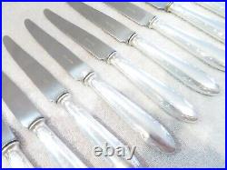 10 couteaux de table métal argenté Argental art deco 25,2cm