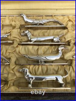 10 porte-couteaux animaliers en métal argente et bronze les animaux modernes
