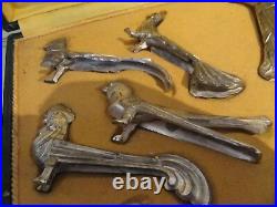 10 portes couteaux métal argenté (alliage) animaux Argit art deco knife rests