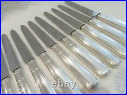 11 couteaux de table manche métal argenté style art deco VI dinner knives