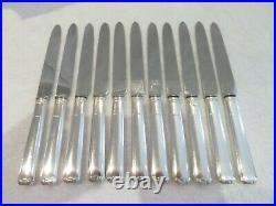 11 couteaux de table manche métal argenté style art deco VI dinner knives
