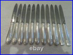 11 couteaux de table metal argente (dinner knives) art deco grand prix