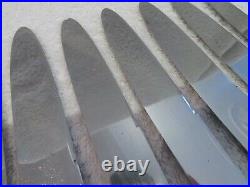 11 couteaux de table metal argente (dinner knives) art deco grand prix