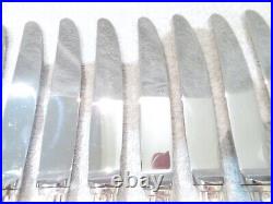 11 couteaux de table métal argenté st art deco Ravinet dinner knives 23,6cm