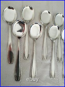 12 ANCIENNES CUILLÈRES A GLACE ERCUIS ART DÉCO MÉTAL ARGENTÉ ice cream spoons