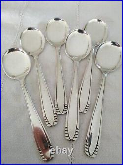 12 ANCIENNES CUILLÈRES A GLACE ERCUIS ART DÉCO MÉTAL ARGENTÉ ice cream spoons