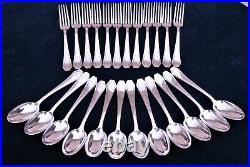 12 Couverts (12 fourchettes+ 12cuillères) métal argenté SAGLIER FRERES Art déco