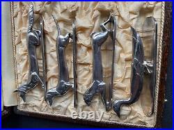 12 Porte-couteaux Les animaux Modernes Bronze argenté Art déco