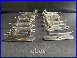 12 Porte-couteaux Les animaux Modernes Bronze argenté Art déco