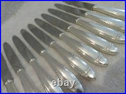 12 couteaux à dessert metal argente Orbrille art deco (dessert knives) lp13