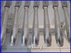 12 couteaux à dessert metal argente art deco Ercuis Sphinx 18,5cm dessert knives