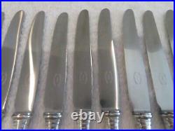 12 couteaux à dessert métal argenté art deco (dessert knives) Boulenger