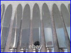 12 couteaux à dessert métal argenté st art deco Saglier Frères dessert knives
