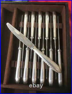 12 couteaux à entremet CHRISTOFLE Modèle ALBATROS Métal Argenté Couvert Art Déco