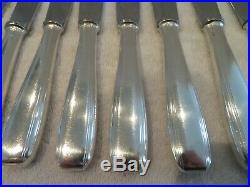 12 couteaux de table metal argente Ercuis Senlis art deco dinner knives