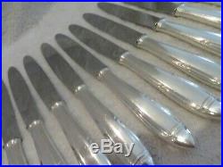 12 couteaux de table metal argente Orbrille art deco (dinner knives) lp13