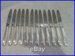 12 couteaux de table metal argente Orbrille art deco (dinner knives) lp13