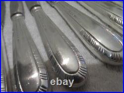 12 couteaux de table métal argenté art deco Perrin dinner knives 25,3cm