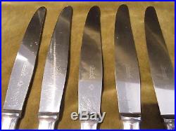 12 couteaux de table métal argenté christofle Printania art deco dinner knives