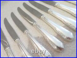 12 couteaux de table métal argenté st art deco SFAM dinner knives