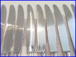 12 couteaux de table métal argenté st art deco SFAM dinner knives