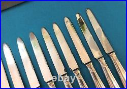 12 couteaux entremet ART DECO métal argenté Modèle GRAND PRIX DE MONACO ménagère