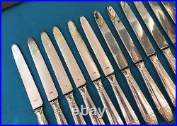 12 couteaux entremet ART DECO métal argenté Modèle GRAND PRIX DE MONACO ménagère