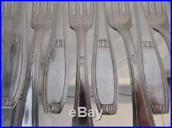 12 couverts à dessert metal argente art deco Ercuis (dessert forks spoons 24p)