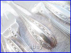 12 couverts à poisson métal argenté Ercuis art deco Tolede 24p fish cutlery set