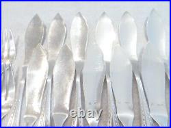 12 couverts à poisson métal argenté Ercuis art deco Tolede 24p fish cutlery set