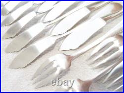 12 couverts à poisson métal argenté st art deco évasé 24p fish cutlery set