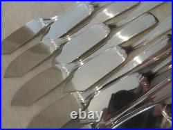 12 couverts poisson métal argenté art deco Royal feuillage 24p fish cutlery set