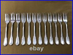 12 fourchettes à gâteaux SFAM modèle RUBANS ART DECO métal argenté Couvert 16 cm