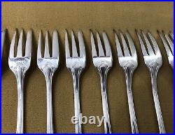 12 fourchettes à gâteaux SFAM modèle RUBANS ART DECO métal argenté Couvert 16 cm