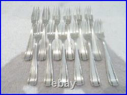 12 fourchettes à gateaux métal argenté Boulenger Betty art deco pastry cake fork