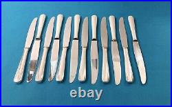 12 grands couteaux CHRISTOFLE modèle BORÉAL metal argenté 24,5 cm ART DÉCO