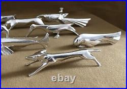12 porte couteaux GALLIA / CHRISTOFLE par SANDOZ métal argenté ART DECO animaux