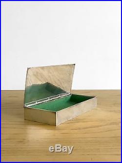 1930 Boite Art-deco Moderniste Cubiste Metal Argente