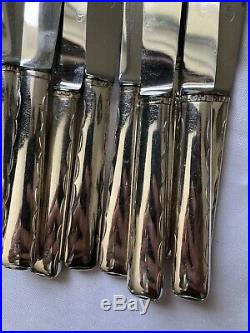 24 Couteaux Metal Argente Art Deco Menagere Ancienne Tbe