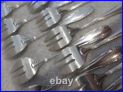 24 fourchettes à huitre métal argenté art deco perles Ercuis oyster forks