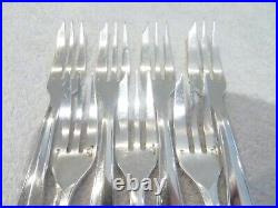 7 fourchettes à gateaux métal argenté art deco Christofle Atlas