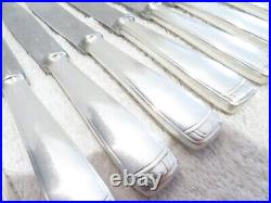 9 couteaux de table métal argenté Ercuis Chaumont art deco dinner knives 24,8cm