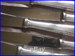 ALFENIDE (production Christofle) 12 Couteaux de table métal argenté art déco