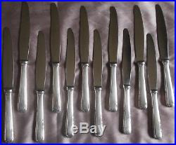 ALFENIDE (production Christofle) 12 Couteaux de table métal argenté art déco