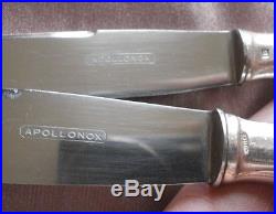APOLLONOX 20 Couteaux art déco années 30 métal argenté (10 table & 10 fromage)