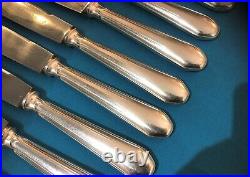 ART DECO 12 grands couteaux ERCUIS modèle MEDICIS métal argenté 25 cm Lames inox