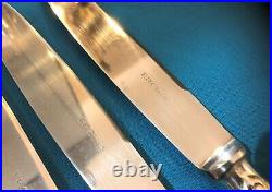 ART DECO 12 grands couteaux ERCUIS modèle MEDICIS métal argenté 25 cm Lames inox