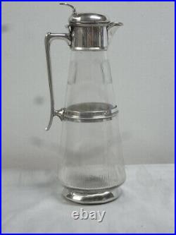 Aiguière Pichet Christofle Art Déco Cristal Métal Argente Verseuse Carafe