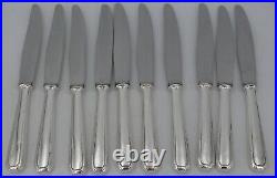 Alfénide/Christofle modèle Tosca, 10 couteaux de table Art Déco, métal argenté