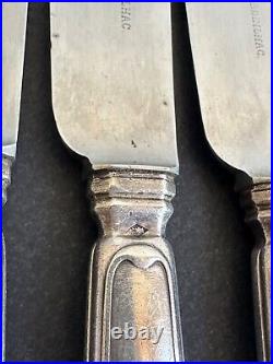 Ancien 8 couteaux Cardeilhac Christofle Art Déco argent massif sterling silver